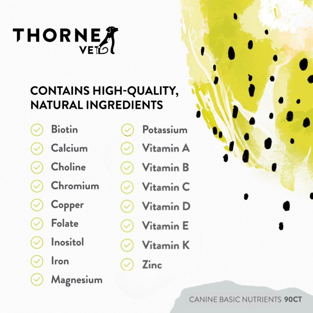 ThorneVET Canine Basic Nutrients – Suplemento Multivitamínico para Perros, 90 Masticables Blandos