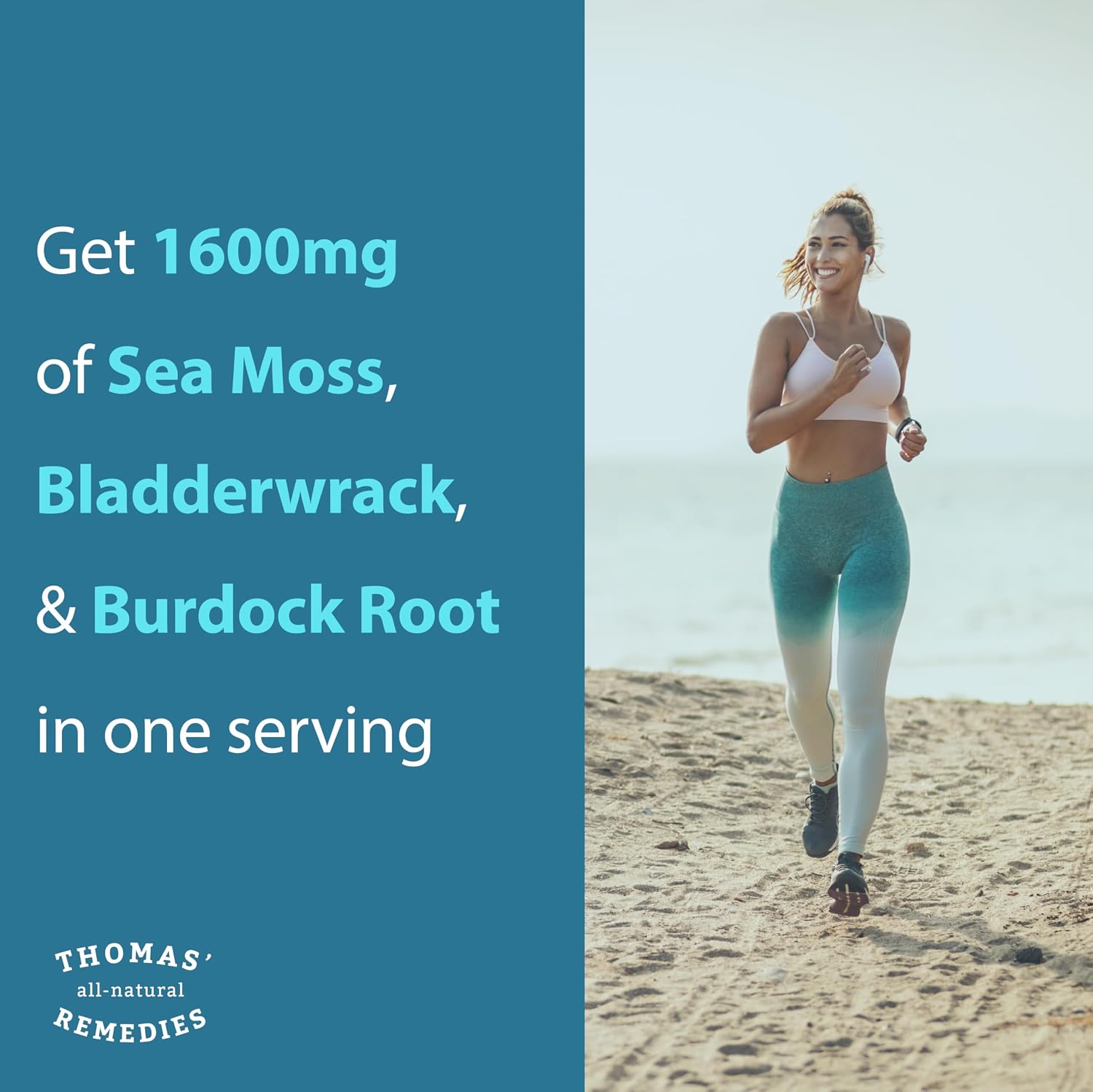 Thomas' all-natural Remedies Cápsulas de Musgo Marino Irlandés con Fucus y Bardana Orgánico, 120 Cápsulas