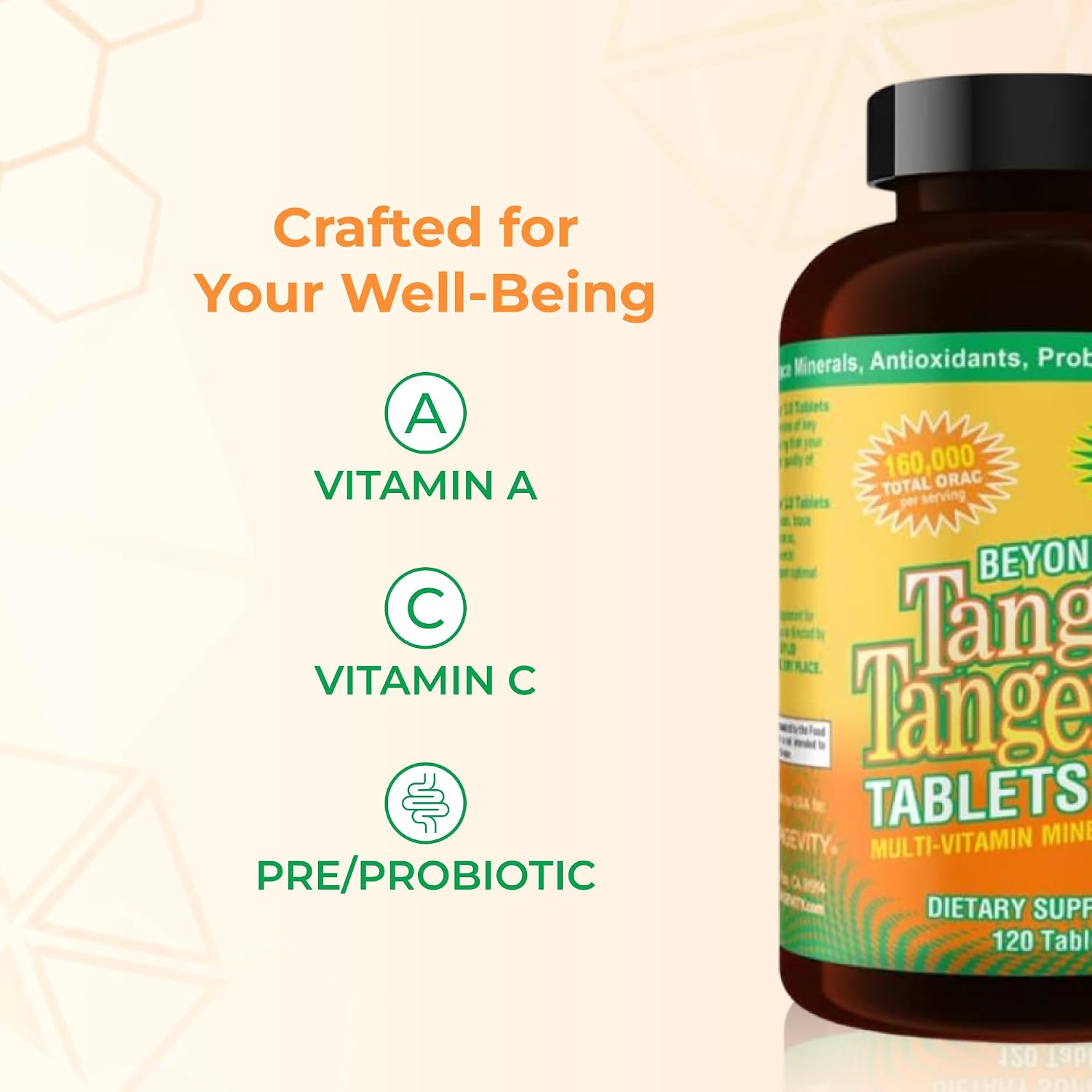 Youngevity Beyond Tangy Tangerine 2.0 Complejo Multivitamínico y Mineral - 120 Comprimidos