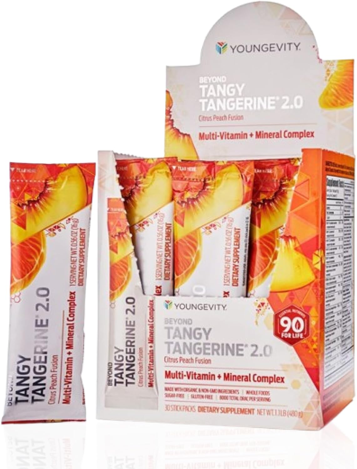 Beyond Tangy Tangerine 2.0 Sobres con Infusión Cítrica de Durazno (30 Sobres)