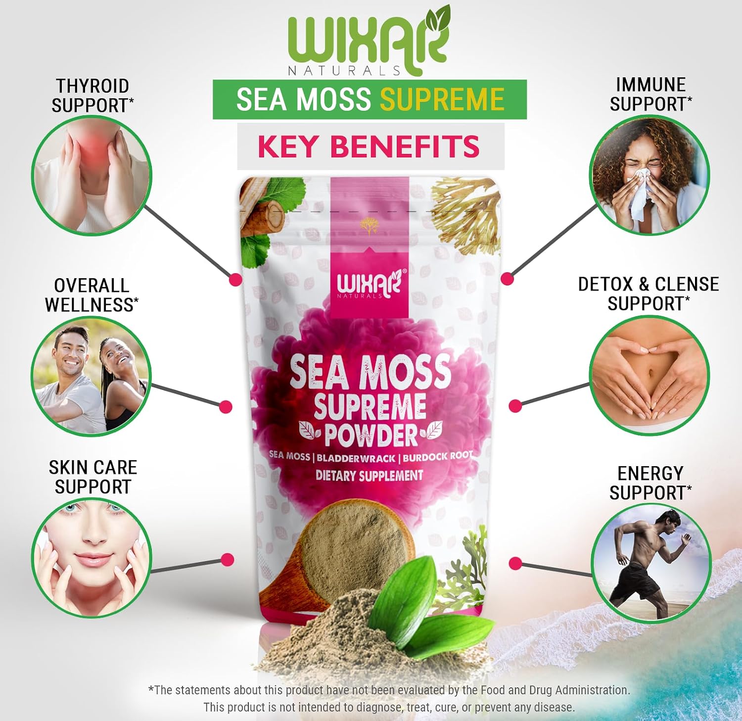 Wixar Polvo de Musgo Marino Silvestre - 226 g