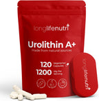 Urolithin A 1200mg - 120 Cápsulas Vegetales de Postbiótico Puro de Granada, Analizado, Vegano