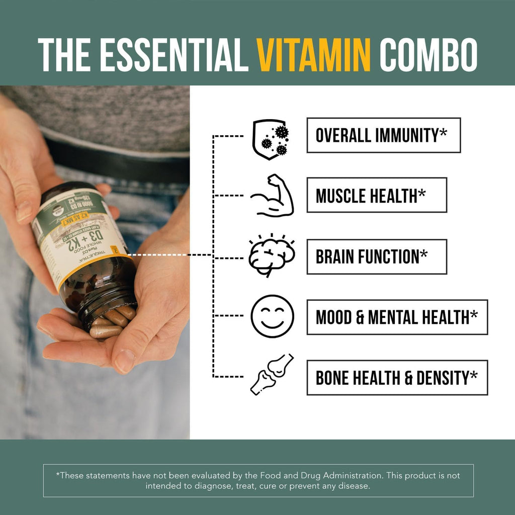Organic Plant D3 + K2 | 10.000 UI D3 + 120 mcg K2 (All-Trans MK7 de MenaQ7®) | 60 Servicios