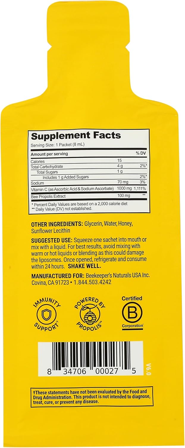 Beekeeper's Naturals Propolis Liposomal con Vitamina C, 0,27 oz líquidas