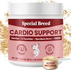 Special Breed Cardio Support – Suplemento cardíaco para perros con taurina, L-carnitina, CoQ10 y espino blanco orgánico – 120 dosis