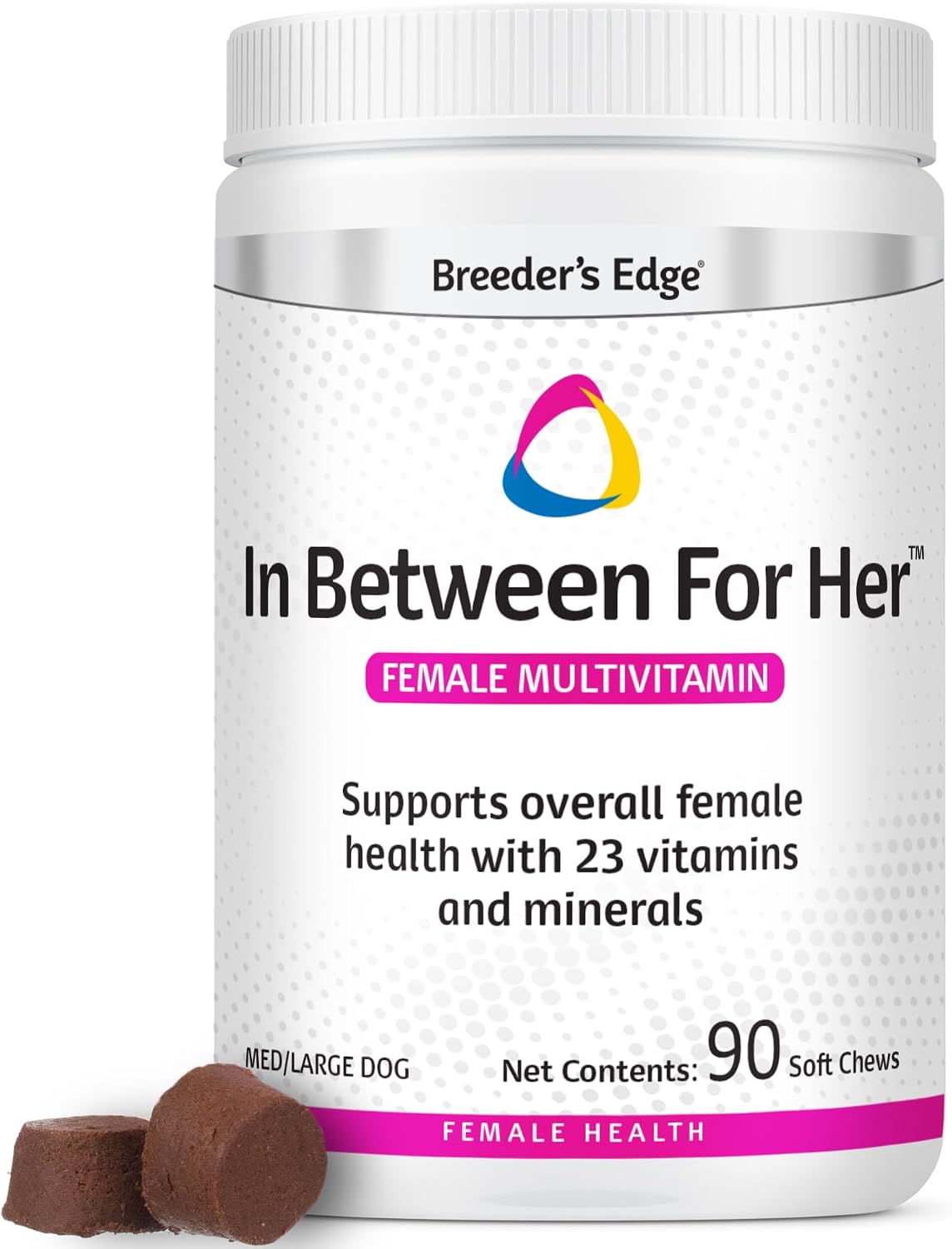 Breeder's Edge in Between for Her - Multivitamínico diario para perros y gatos criadores (90 comprimidos, razas medianas y grandes)
