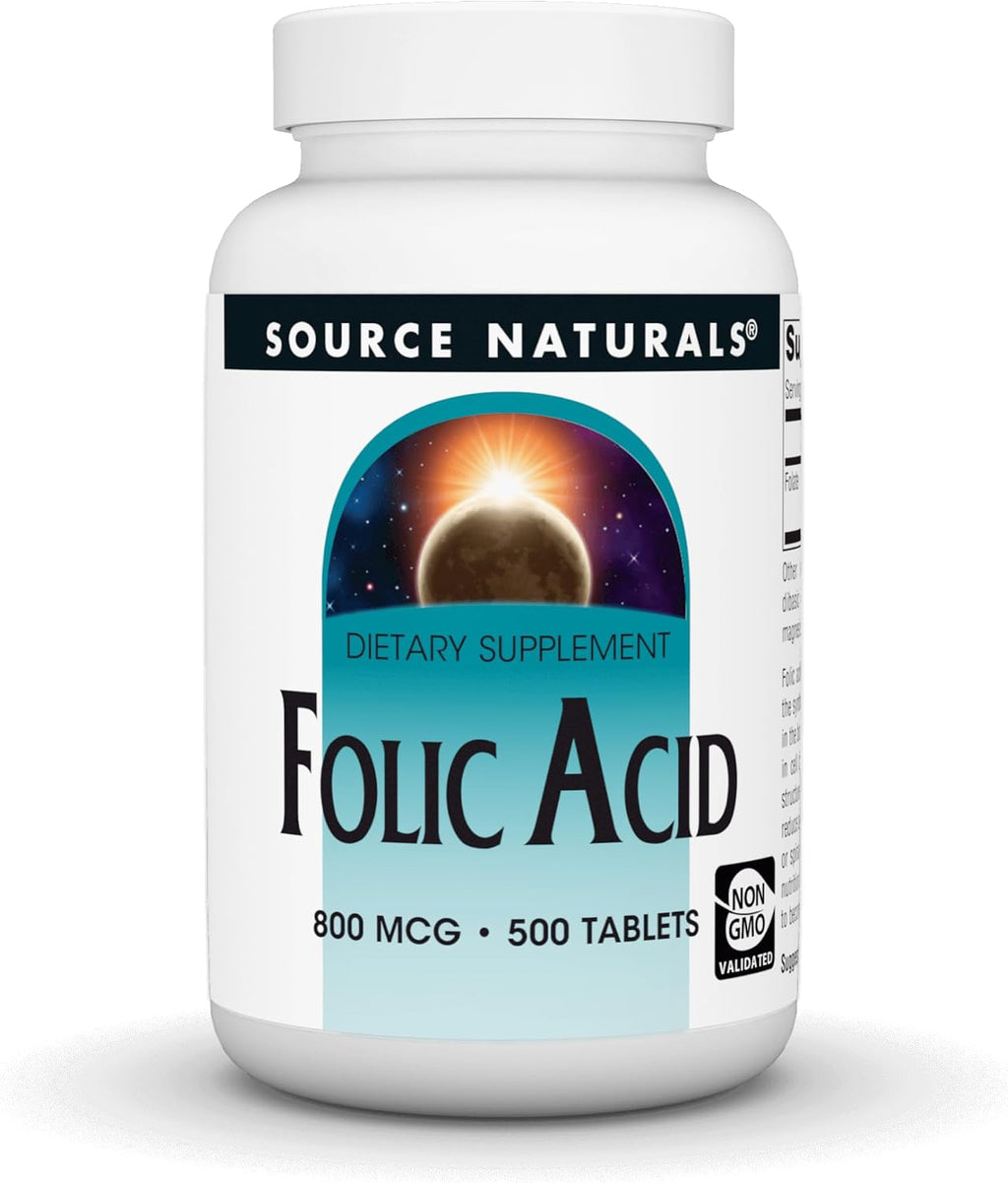 Source Naturals Ácido Fólico 800 mcg - 500 Comprimidos