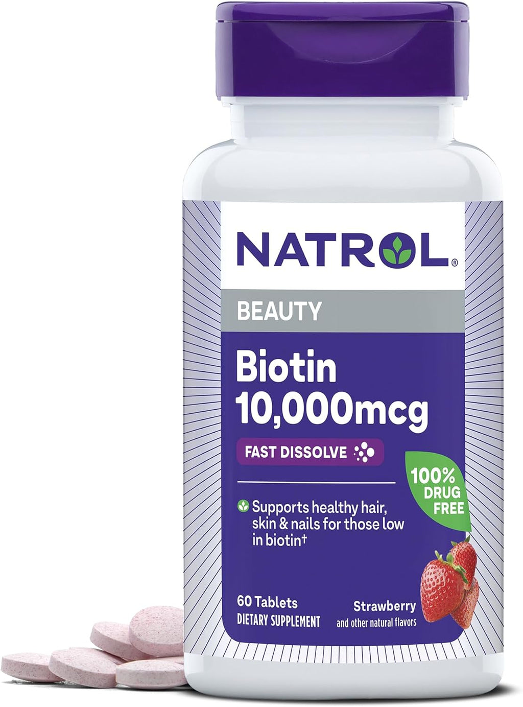Natrol Beauty Biotin 10,000 mcg, 100 comprimidos