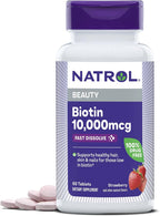 Natrol Biotina 10000mcg, para Cabello, Piel y Uñas Saludables, 200 Comprimidos