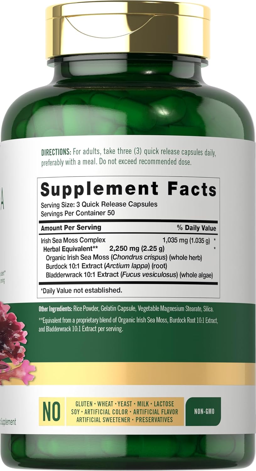 Carlyle Irish Sea Moss Cápsulas - 150 uds - Complejo Herbal