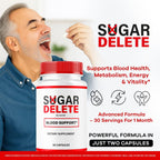 Sugar Delete Cápsulas - Suplemento Premium con Ingredientes Naturales, 60 Cápsulas para 1 Mes