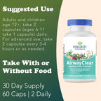 AirwayClear - Suplemento Herbal para la Salud Pulmonar y Respiratoria (60 Cápsulas Veganas)