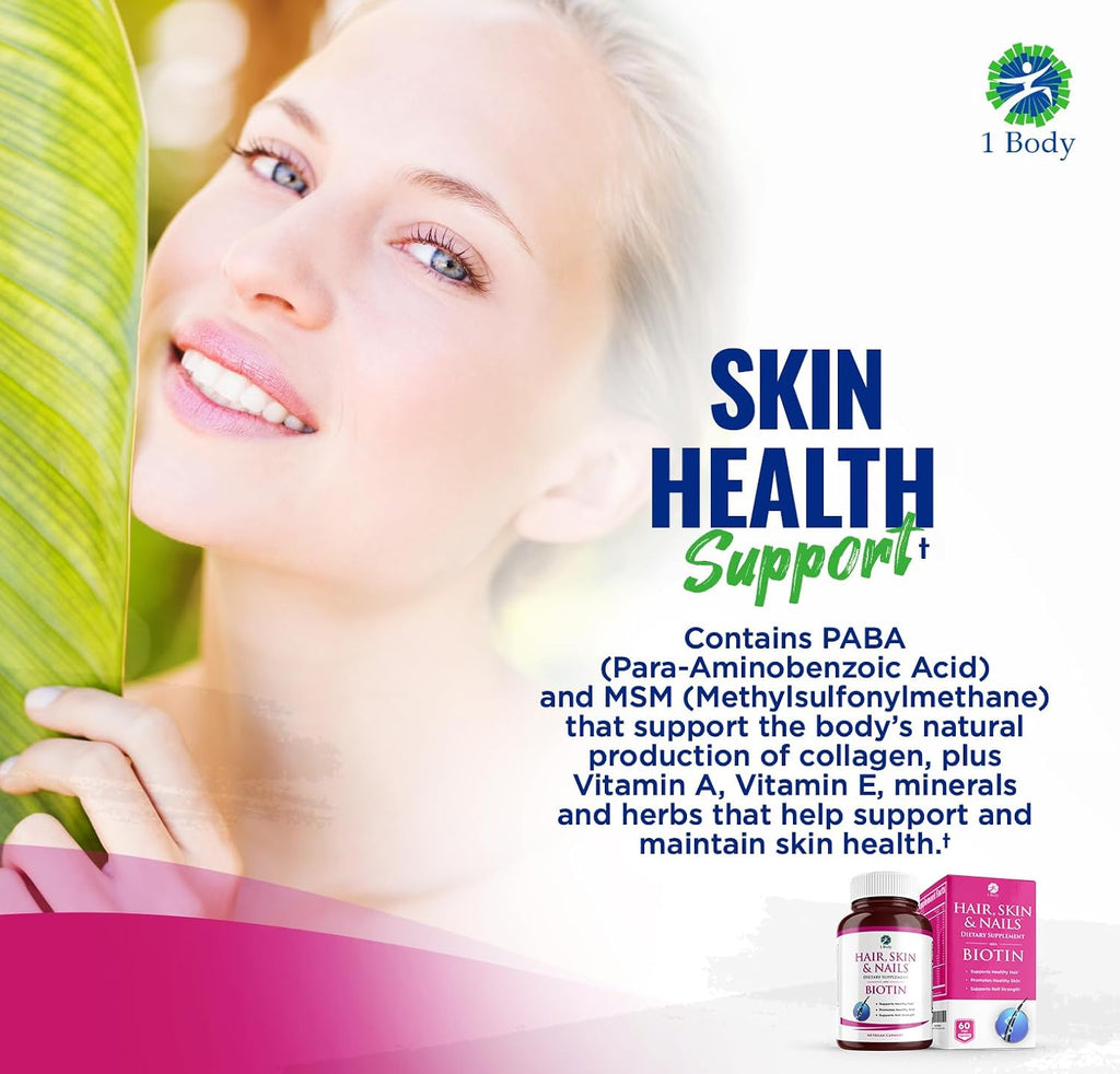 1 Body Hair Skin & Nails con Biotina - Pack de 3