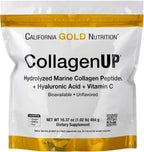 California Gold Nutrition CollagenUP®, Péptidos de Colágeno Marino Hidrolizado con Ácido Hialurónico y Vitamina C, Sin Sabor, 206 g