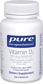 Pure Encapsulations Vitamina D3 125 mcg (5000 UI) - 60 cápsulas