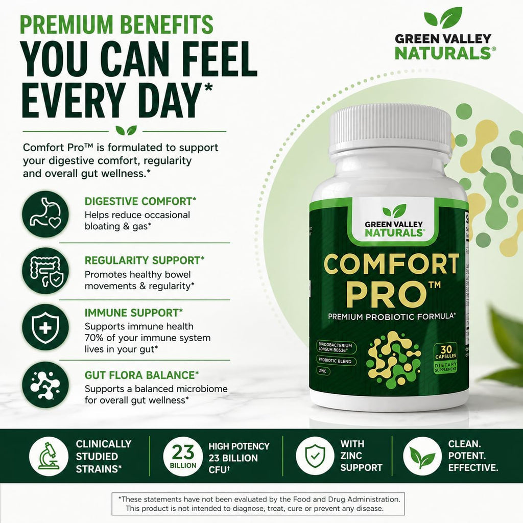 ComfortPro™ Probióticos Diarios para la Salud Digestiva con Zinc
