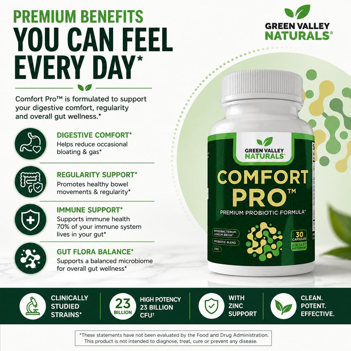 ComfortPro™ Probióticos Diarios para la Salud Digestiva con Zinc – Image 4