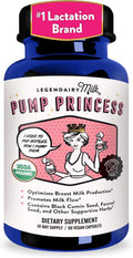 Legendairy Milk Pump Princess - Suplemento de Lactancia con Semillas Orgánicas de Comino Negro, Hinojo y Eneldo - Sin Fenogreco - 60 Cápsulas
