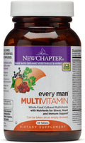 New Chapter Men's Multivitamin, Every Man, Fermented with Probiotics + Selenium + B Vitamins + Vitamin D3 + Organic Non-GMO Ingredients - 48 Tablets