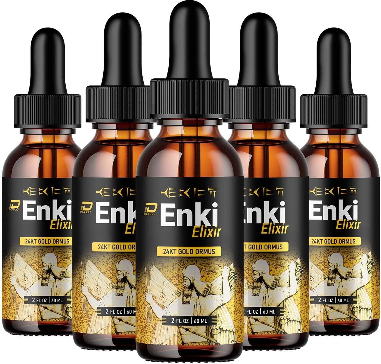 Enki Elixir Drops Fórmula Saludable – Gotas Líquidas Naturales Extra Fuerza (5 Paquete – Suministro para 5 Meses)