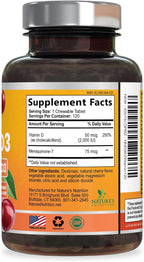 Vitamina D3 K2 2000 UI con MK-7 - Masticable Sabor Berry - 120 Comprimidos
