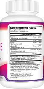 Best Earth Naturals Time Release Caffeine with L-Tyrosine, Vitamin B6, Vitamin B12, Thiamin & More - Suplemento Energético - 40 Comprimidos