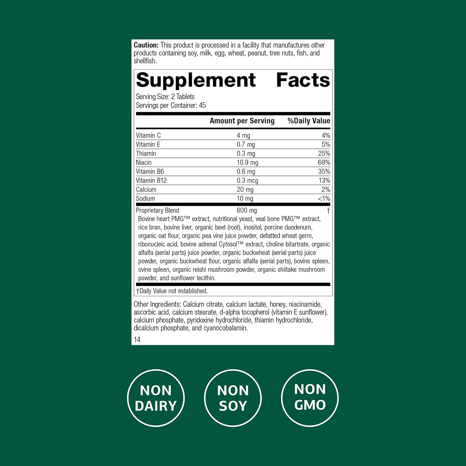 Standard Process Vasculin - Suplemento Cardiovascular - 90 Comprimidos