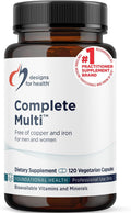 Designs for Health DFH Complete Multi - Complete Multivitamin with Chelated Minerals, Vitamin D, and Folate - 120 Capsules
