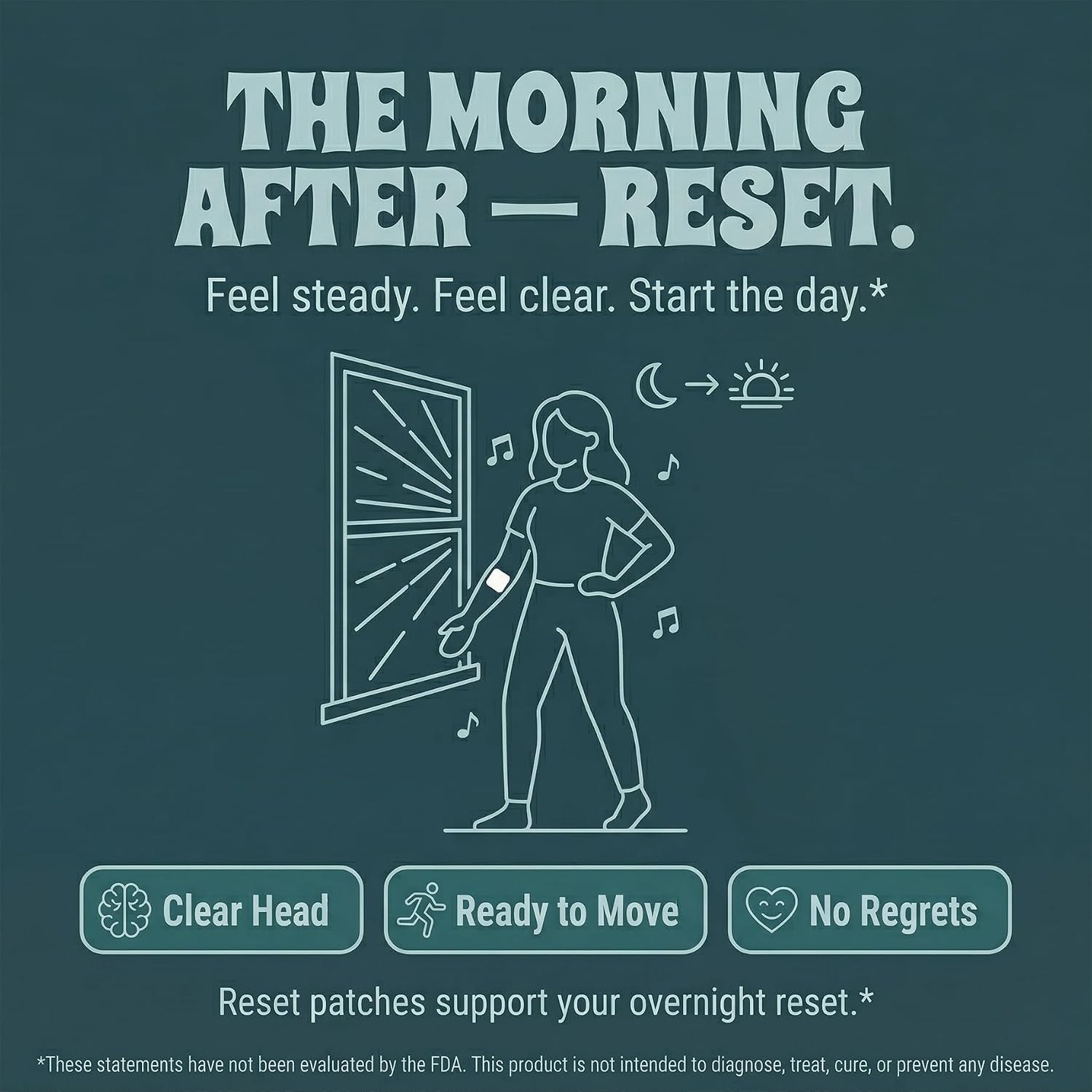 Reset Patches | Parches de Recuperación Post-fiesta | DHM 500mg | Liberación de 12 Horas | 60 Parches