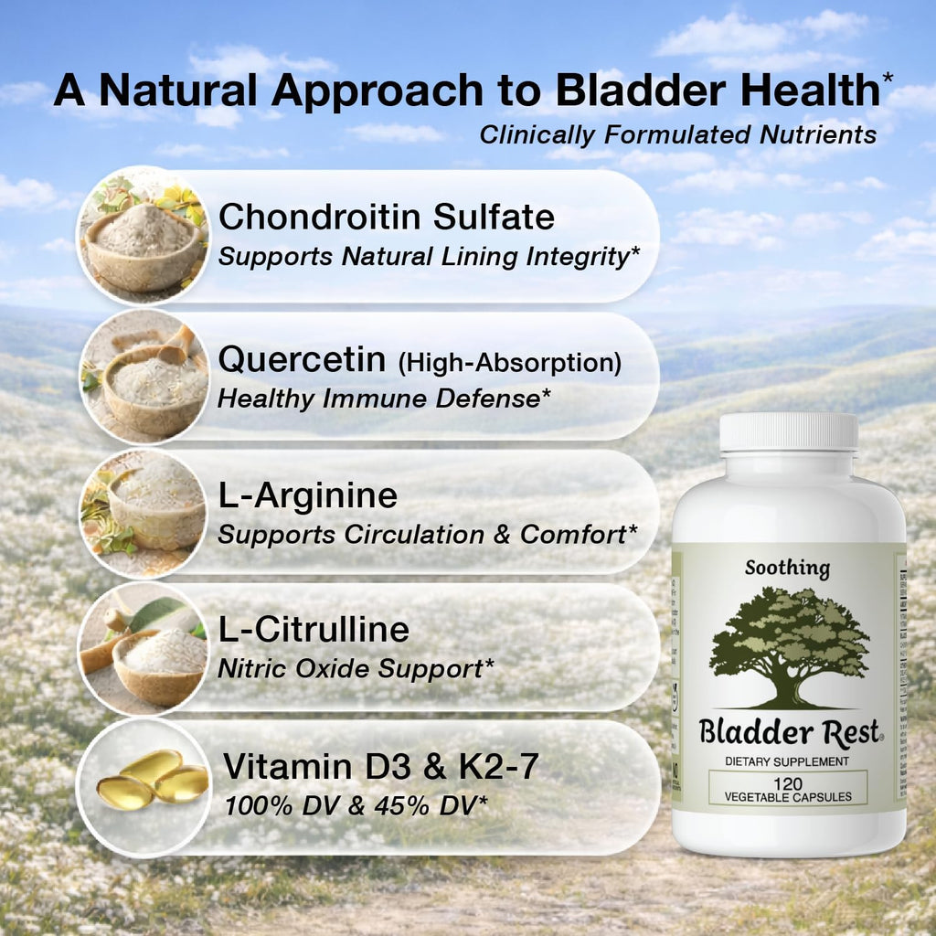 Bladder Rest - Salud de la Vejiga y Soporte para el Revestimiento Natural - 120 Cápsulas