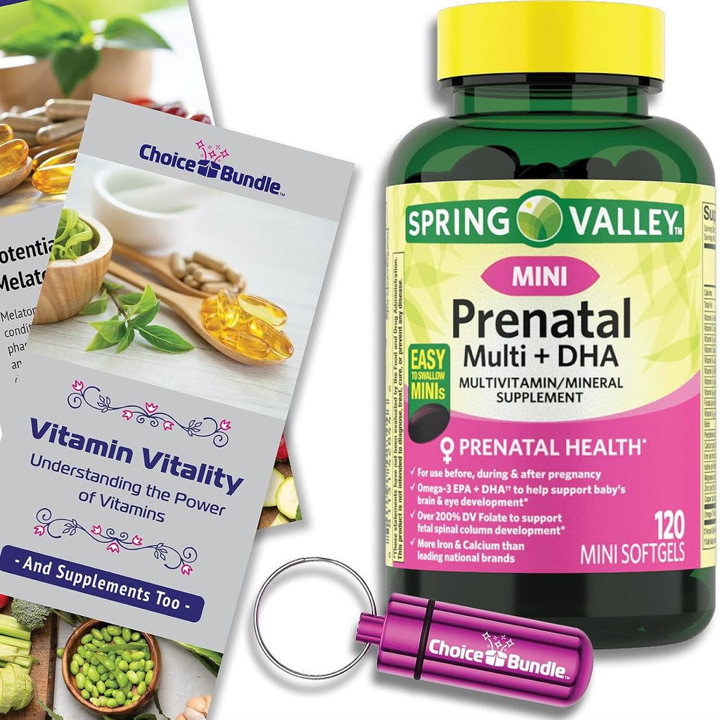 Choice Bundle: Prenatal Multi + DHA Completo Multivitamínico y Mineral – 240 Cápsulas Blandas (2 envases de 120)