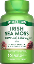 Nature's Truth Irish Sea Moss Cápsulas 90 Ud. - Complejo con Bladderwrack y Burdock Root - Sin Gluten y No GMO