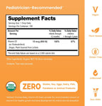 Mother's Promise Gotas Orgánicas de Vitamina D3 para Bebés - 100% Vegetal, 400 UI, 180 Dosis