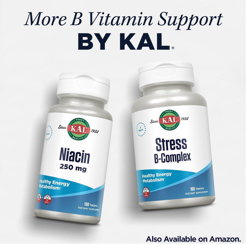 KAL Ácido Fólico 800 mcg con Metil B-12 Comprimidos sabor Frambuesa - 60 unidades