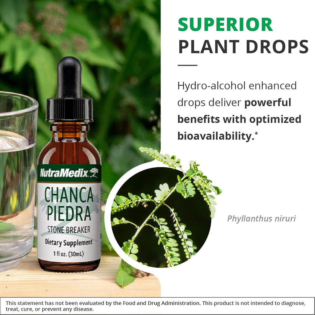 NutraMedix Chanca Piedra Gotas - Suplemento Líquido para el Bienestar Renal y Hepático (30 ml)