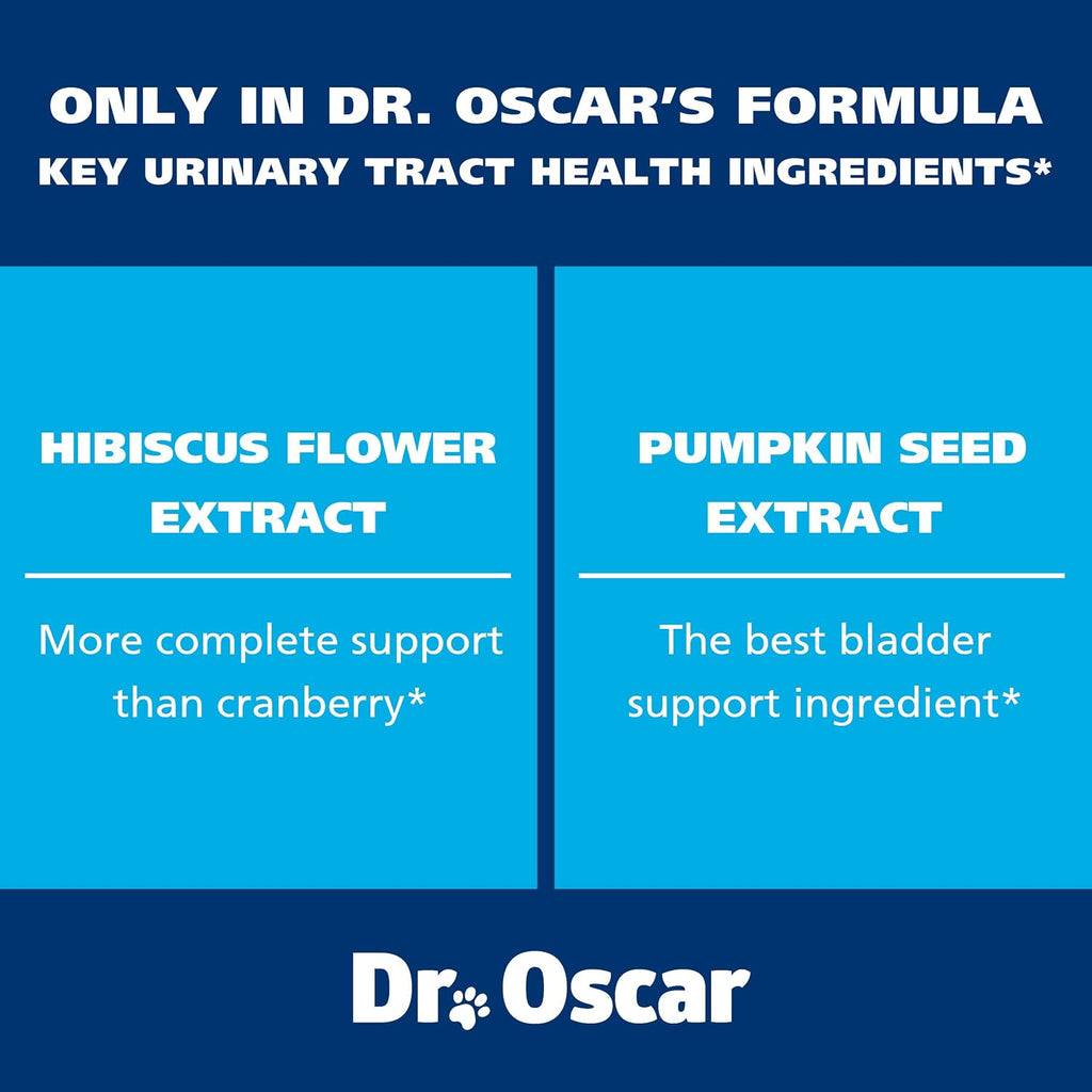 Dr. Oscar Suplemento Urinario para Perros con Arándano, D-Manosa e Hibisco - 90 Comprimidos Masticables