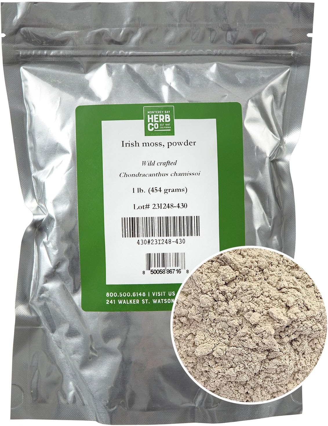 Polvo de Musgo Irlandés del Pacífico (Chondracanthus chamissoi) - Herb Co, 454 g