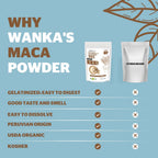 WANKA FOODS Maca Orgánica Gelatinizada en Polvo – 227g (8oz)