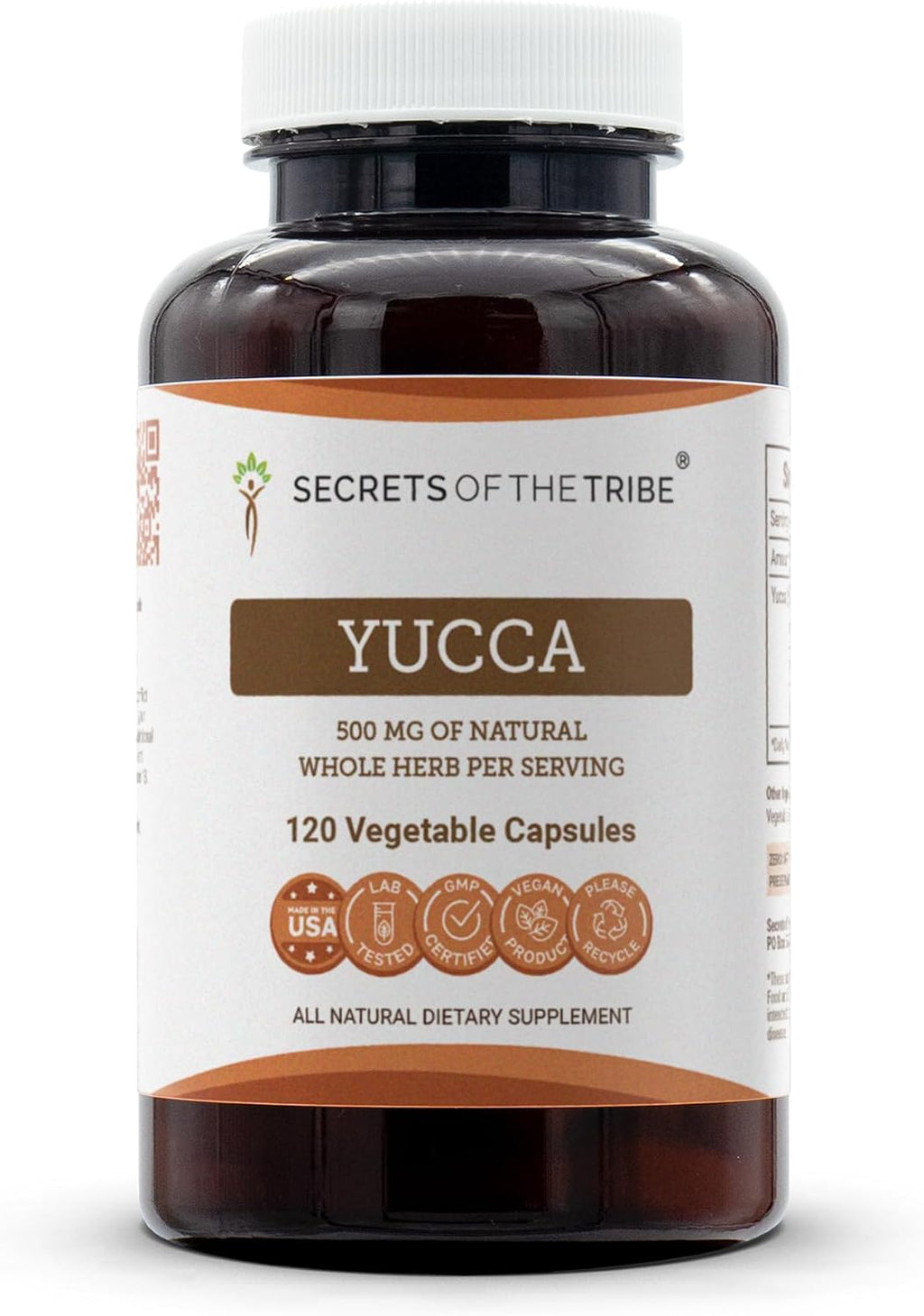 Secrets of the Tribe Yuca 120 Cápsulas – Cápsulas Vegetales con Raíz de Yucca glauca