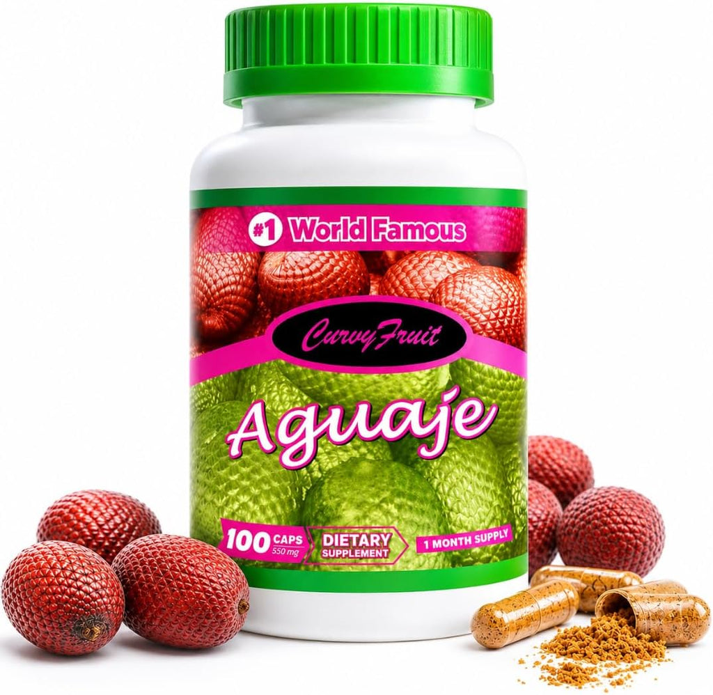 Natural Curves & Hormonal Balance – Cápsulas de Aguaje para Mujer – CurvyFruit – 100 Cápsulas Veganas – Hecho en Perú