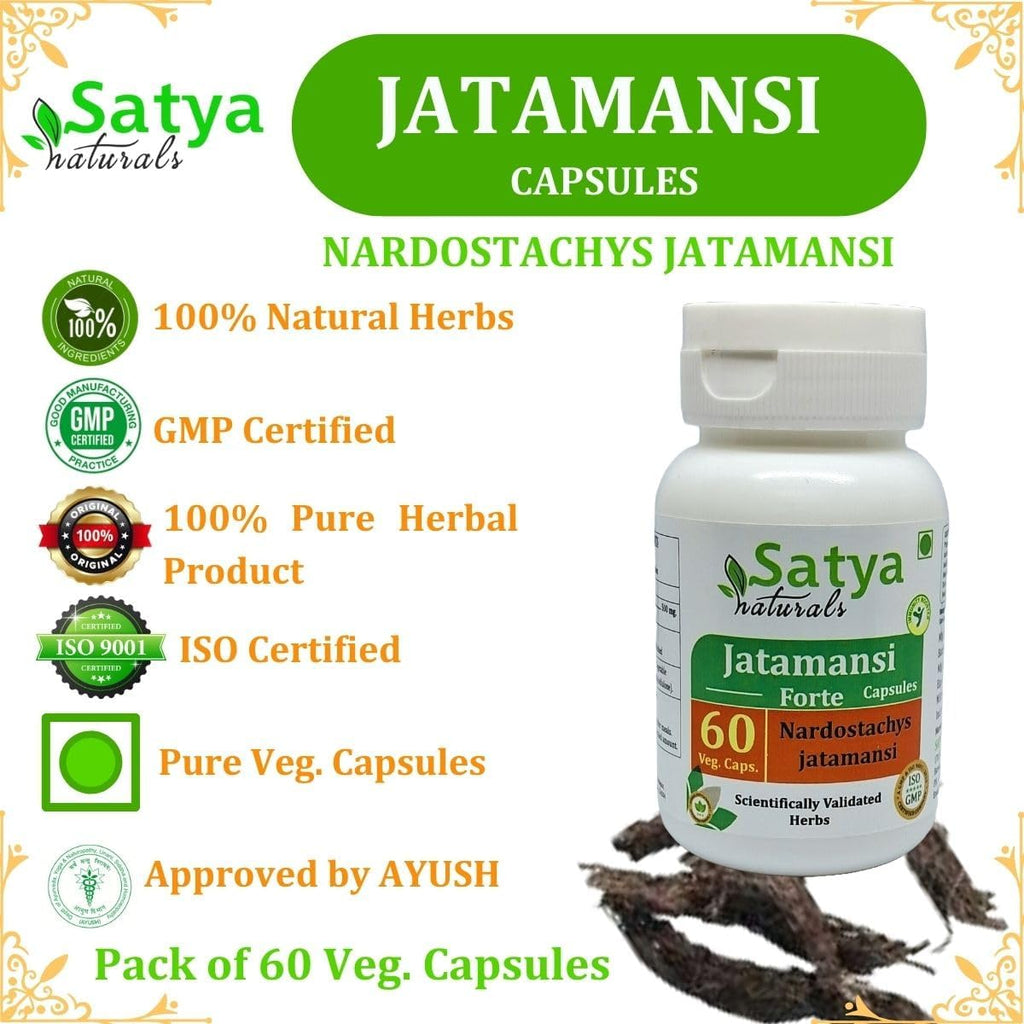 Jatamansi Forte Cápsulas 500 mg - 60 Cápsulas Vegetales - Extracto 10:1 - Satya Naturals