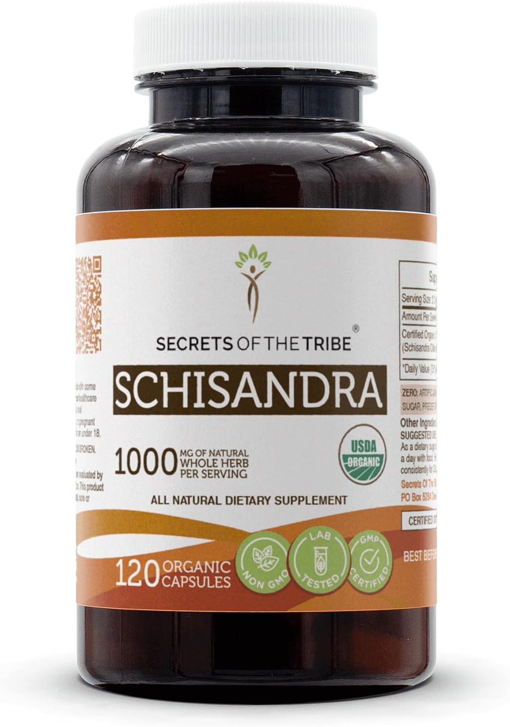 Secrets of the Tribe Schisandra 1000 mg - 120 Cápsulas Orgánicas