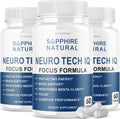 (3 Pack) Neuro Tech IQ Brain Supplement Neurotech Iq Focus Formula Pills (180 Capsules)