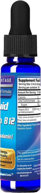 Dr's Advantage Vitamina B12 Líquida 3000 mcg – Metilcobalamina Sublingual 2 oz