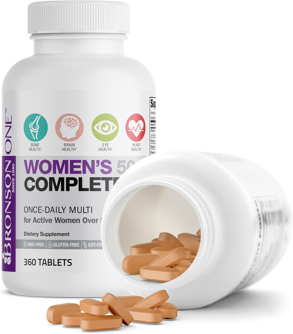 Bronson ONE Diario Multivitamínico y Multimineral Completo para Mujeres 50+, 360 Comprimidos