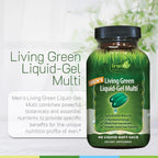 Irwin Naturals Men's Living Green Daily Multivitamin - 120 Cápsulas Blandas (Pack de 3)