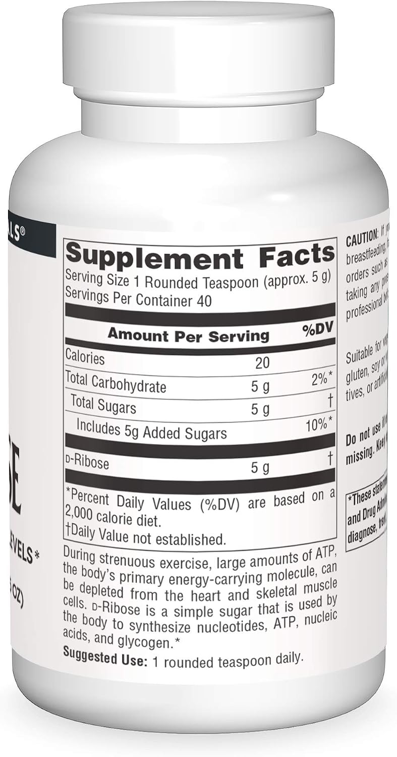 Source Naturals D-Ribosa en Polvo - 200 Gramos