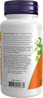 NOW Foods Bacopa Extract 450 mg, 90 Cápsulas Veganas