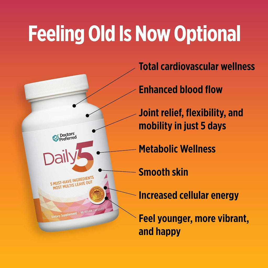 Daily5 Multivitamínico para Hombres y Mujeres, DOCTORS' PREFERRED, 90 Cápsulas Veganas