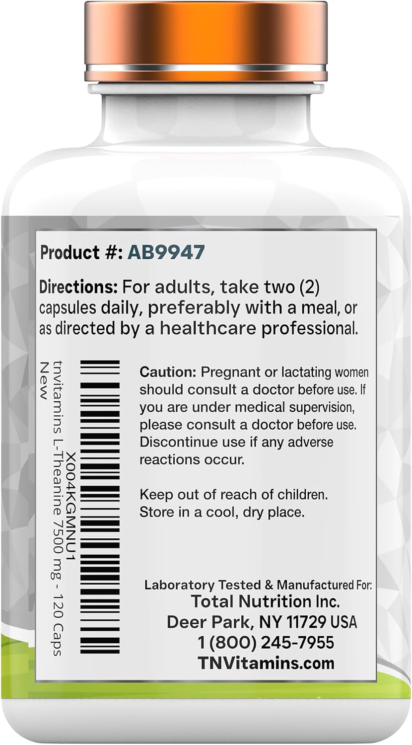 tnvitamins L-Theanine 500 mg, 180 cápsulas
